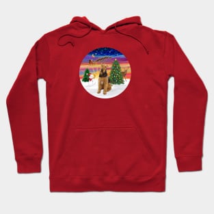 Santa's Sunset Take Off Featuring an Airedale Hoodie